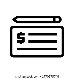 Icon Cheque With Style Outline