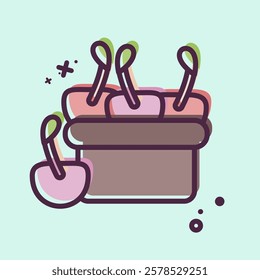 Icon Cherries. related to Summer symbol. MBE style. design editable
