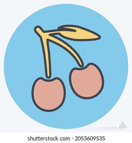 Icon Cherry - Color Mate Style - Simple illustration, Editable stroke, Design template vector, Good for prints, posters, advertisements, announcements, info graphics, etc.