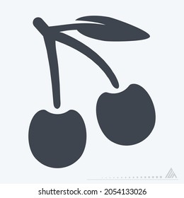 Icon Cherry - Glyph Style - Simple illustration, Editable stroke, Design template vector, Good for prints, posters, advertisements, announcements, info graphics, etc.