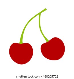 icon cherry red, fruit for food, vector