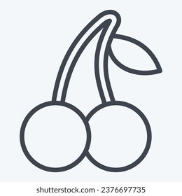 Icon Cherry. related to Fruit and Vegetable line style. simple design editable. simple illustration