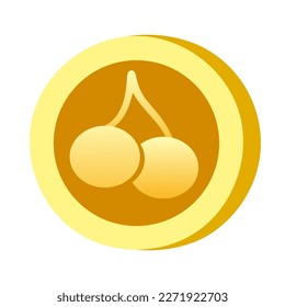 Icon Cherry Twins shape. Gambling symbol, object. Vector illustration