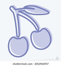 Icon Cherry - Two Tone Style - Simple illustration, Editable stroke, Design template vector, Good for prints, posters, advertisements, announcements, info graphics, etc.