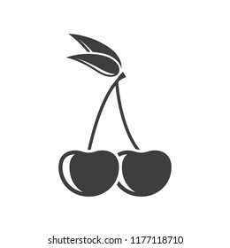 Icon cherry. Vector illustration on white background