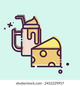Icon Chesee. related to Healthy Food symbol. MBE style. simple design illustration