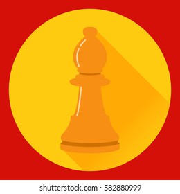 Icon of a chess figure the pawn in flat style a vector. A design concept for a logo or an element of the website.A figure from board game.Element of design of infographics Business strategy