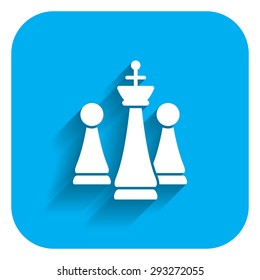 Icon of chess king and pawns