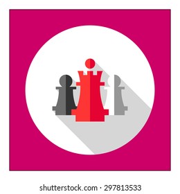 Icon of chess king and pawns