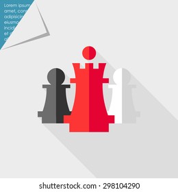 Icon of chess king and pawns