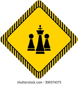 Icon of chess king and pawns