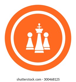 Icon of chess king and pawns
