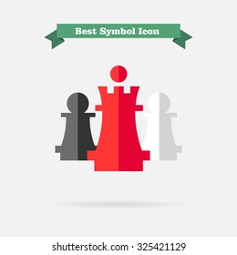 Icon of chess king and pawns