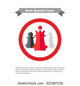 Icon of chess king and pawns