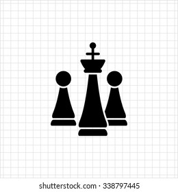 Icon of chess king and pawns