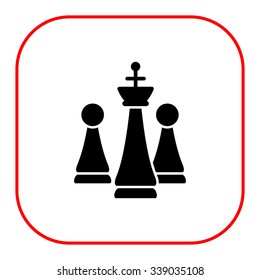 Icon of chess king and pawns