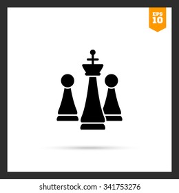 Icon Of Chess King And Pawns