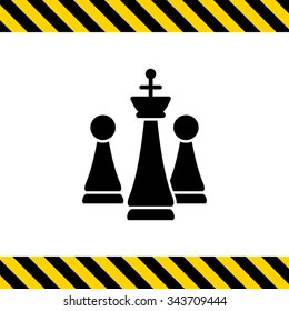 Icon of chess king and pawns