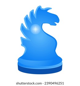 Un icono del caballero del ajedrez en diseño moderno y plano 