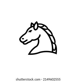 The icon in chess is like a horse's head. horse step is not straight. simple vector.