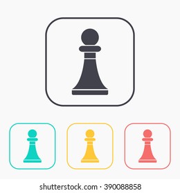 icon of chess pawn color set