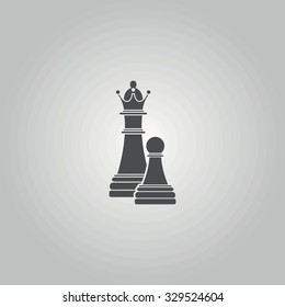 Icon chess pawn with the queen.