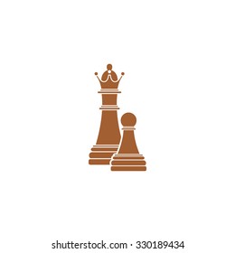 Icon chess pawn with the queen.