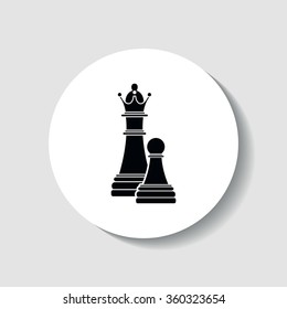 Icon chess pawn with the queen.