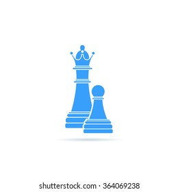 Icon chess pawn with the queen.