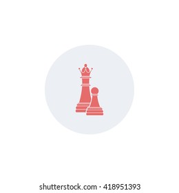 Icon chess pawn with the queen.
