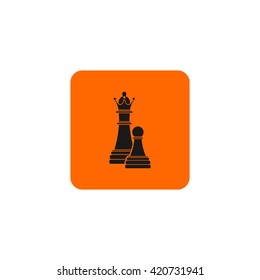 Icon chess pawn with the queen.