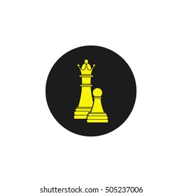 Icon chess pawn with the queen.
