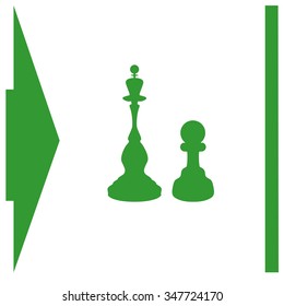 Icon chess pawn with the queen. Vector.