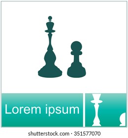 Icon chess pawn with the queen. Vector.