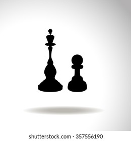 Icon chess pawn with the queen. Vector.