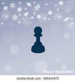 Icon chess pawn. Vector.