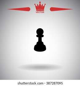 Icon chess pawn. Vector.