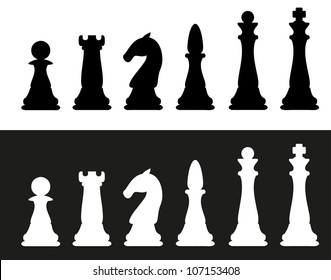 Premium Vector  Chess pieces silhouette set