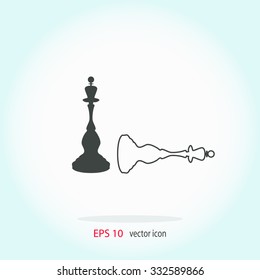 Icon chess queen. Vector. Victory.