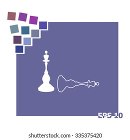Icon chess queen. Vector. Victory.