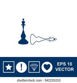 Icon chess queen. Vector. Victory.