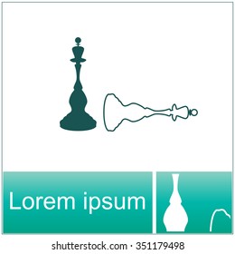 Icon chess queen. Vector. Victory.
