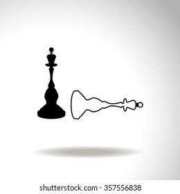 Icon chess queen. Vector. Victory.