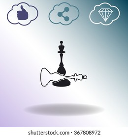 Icon chess queen. Vector. Victory.