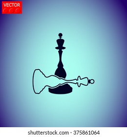Icon chess queen. Vector. Victory.