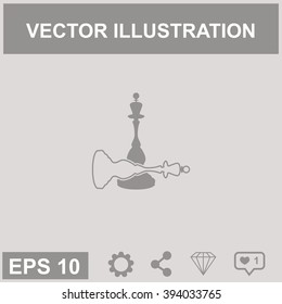 Icon chess queen. Vector. Victory.