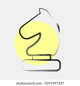 Icon chess. Sports elements. Icon in color spot style.