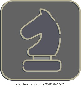 Icon chess. Sports elements. Icon in embossed style.