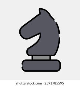 Icon chess. Sports elements. Icon in filled line style.