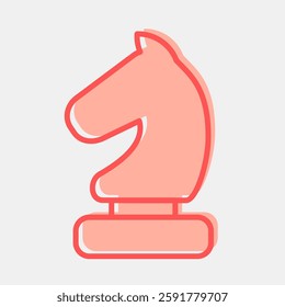 Icon chess. Sports elements. Icon in two tone style.